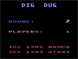 Title screen of Dig Dug on the Atari 5200.