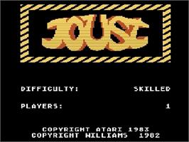 Title screen of Joust on the Atari 5200.