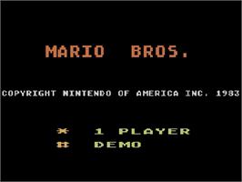 Title screen of Mario Bros. on the Atari 5200.