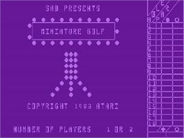 Title screen of Miniature Golf on the Atari 5200.