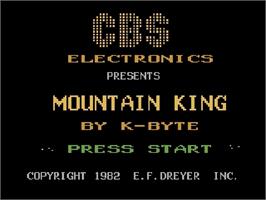 Title screen of Mountain King on the Atari 5200.