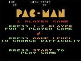 Title screen of Pac-Man on the Atari 5200.