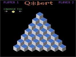 Title screen of Q*bert on the Atari 5200.