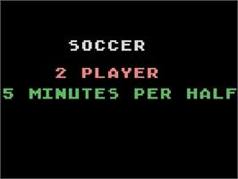Title screen of RealSports Soccer on the Atari 5200.