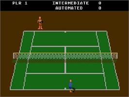 Title screen of RealSports Tennis on the Atari 5200.