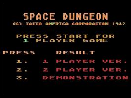 Title screen of Space Dungeon on the Atari 5200.