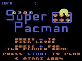 Title screen of Super Pac-Man on the Atari 5200.