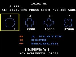 Title screen of Tempest on the Atari 5200.