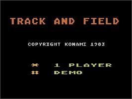 Title screen of Track & Field on the Atari 5200.