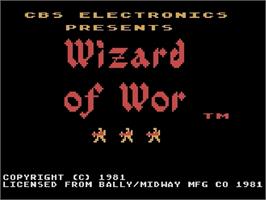 Title screen of Wizard of Wor on the Atari 5200.
