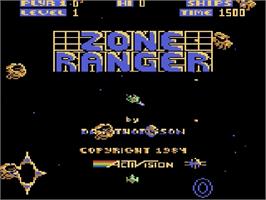 Title screen of Zone Ranger on the Atari 5200.