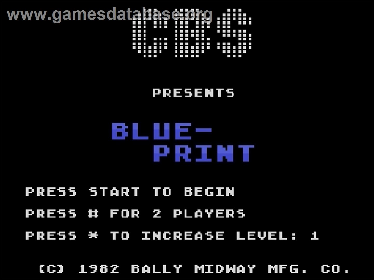 Blue Print - Atari 5200 - Artwork - Title Screen