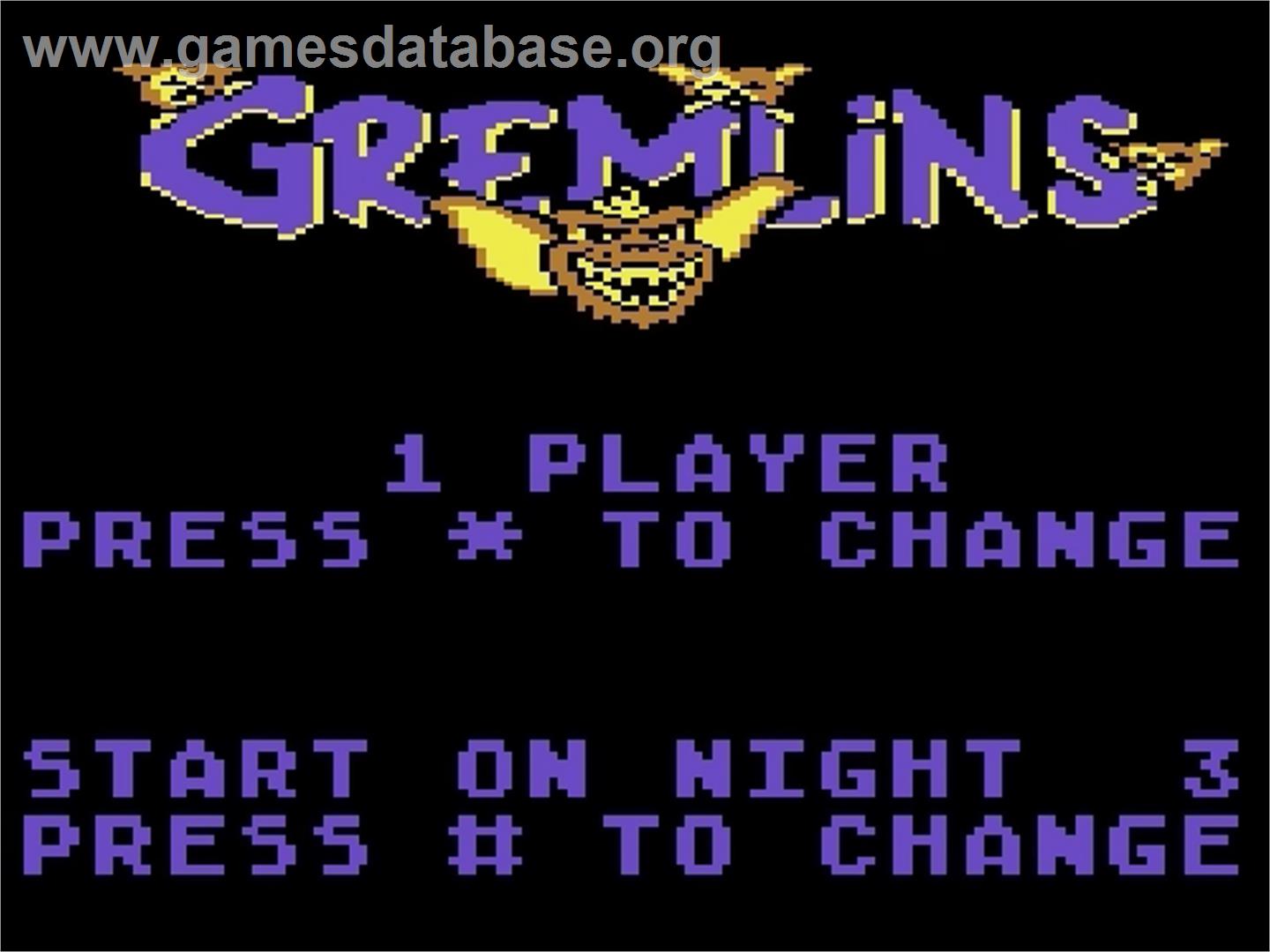 Gremlins - Atari 5200 - Artwork - Title Screen
