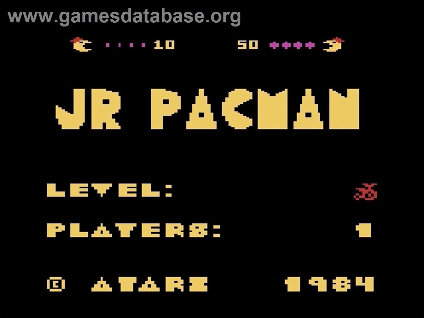 Jr. Pac-Man - Atari 5200 - Artwork - Title Screen