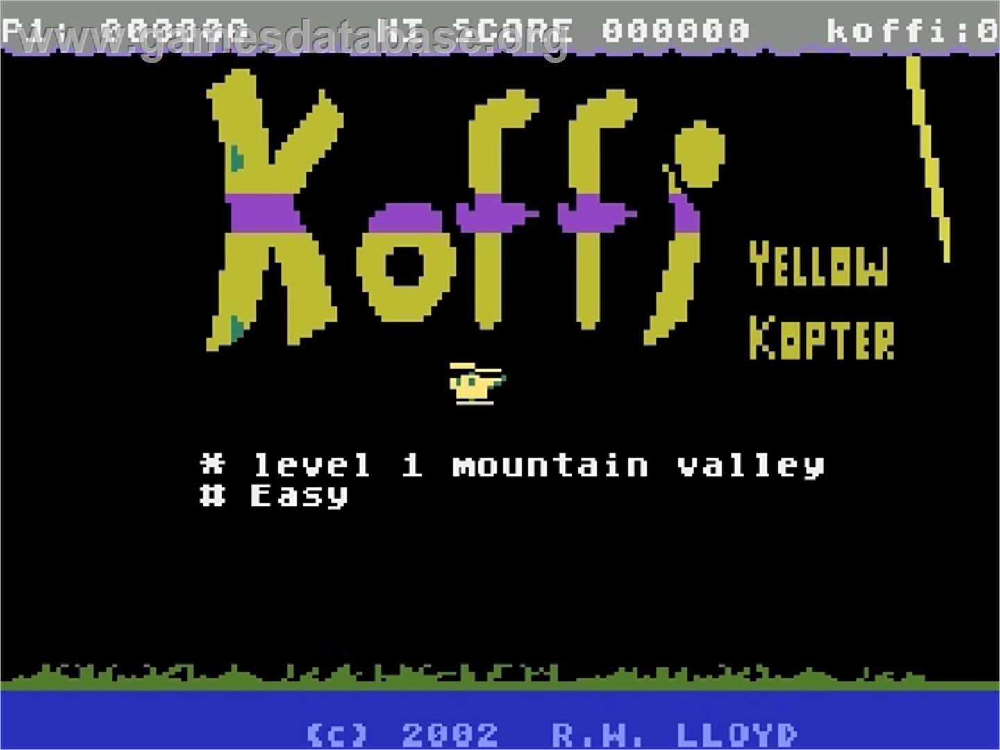 Koffi: Yellow Kopter: Demo - Atari 5200 - Artwork - Title Screen