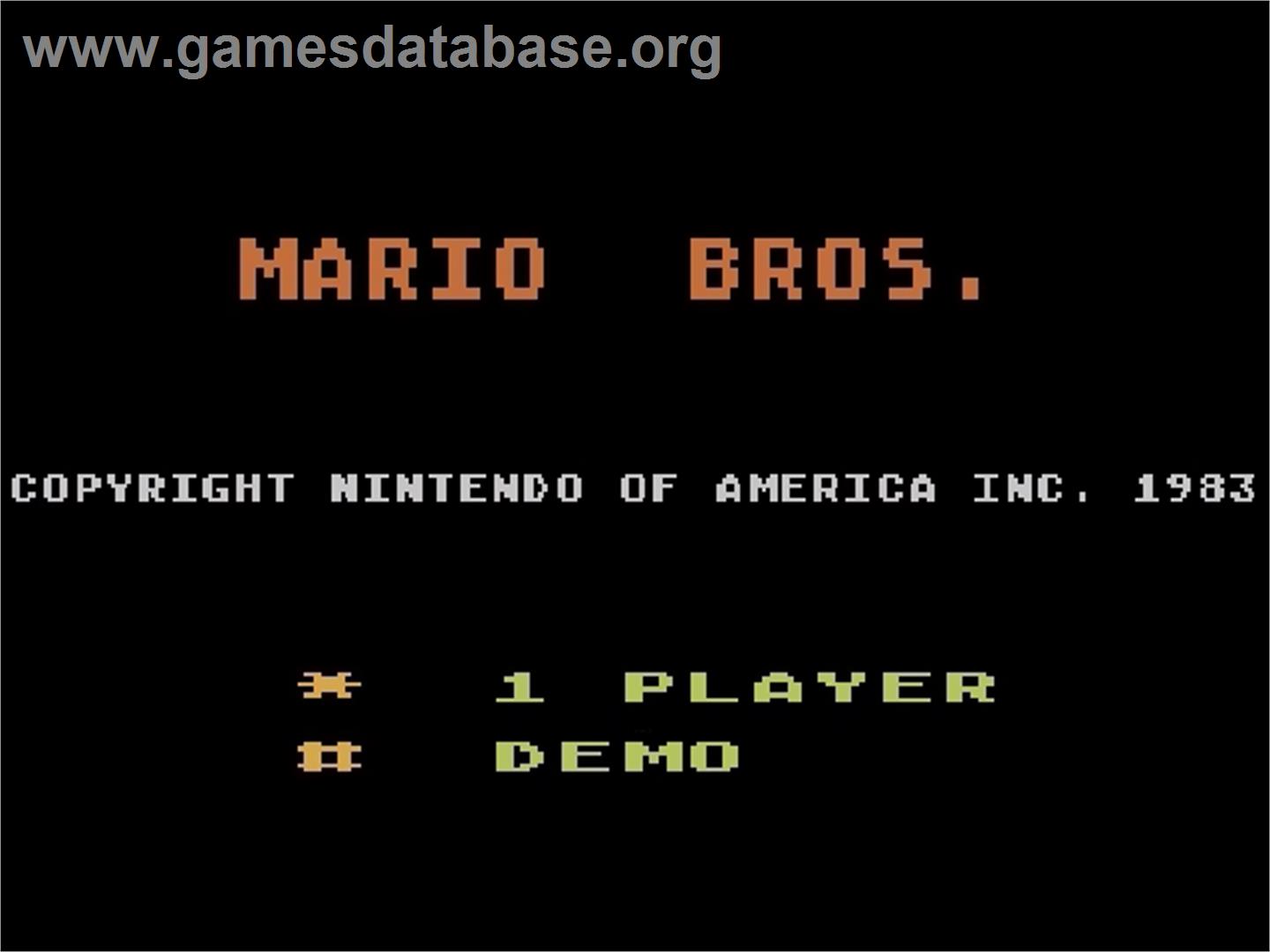 Mario Bros. - Atari 5200 - Artwork - Title Screen