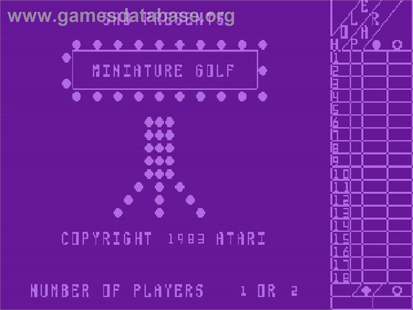 Miniature Golf - Atari 5200 - Artwork - Title Screen