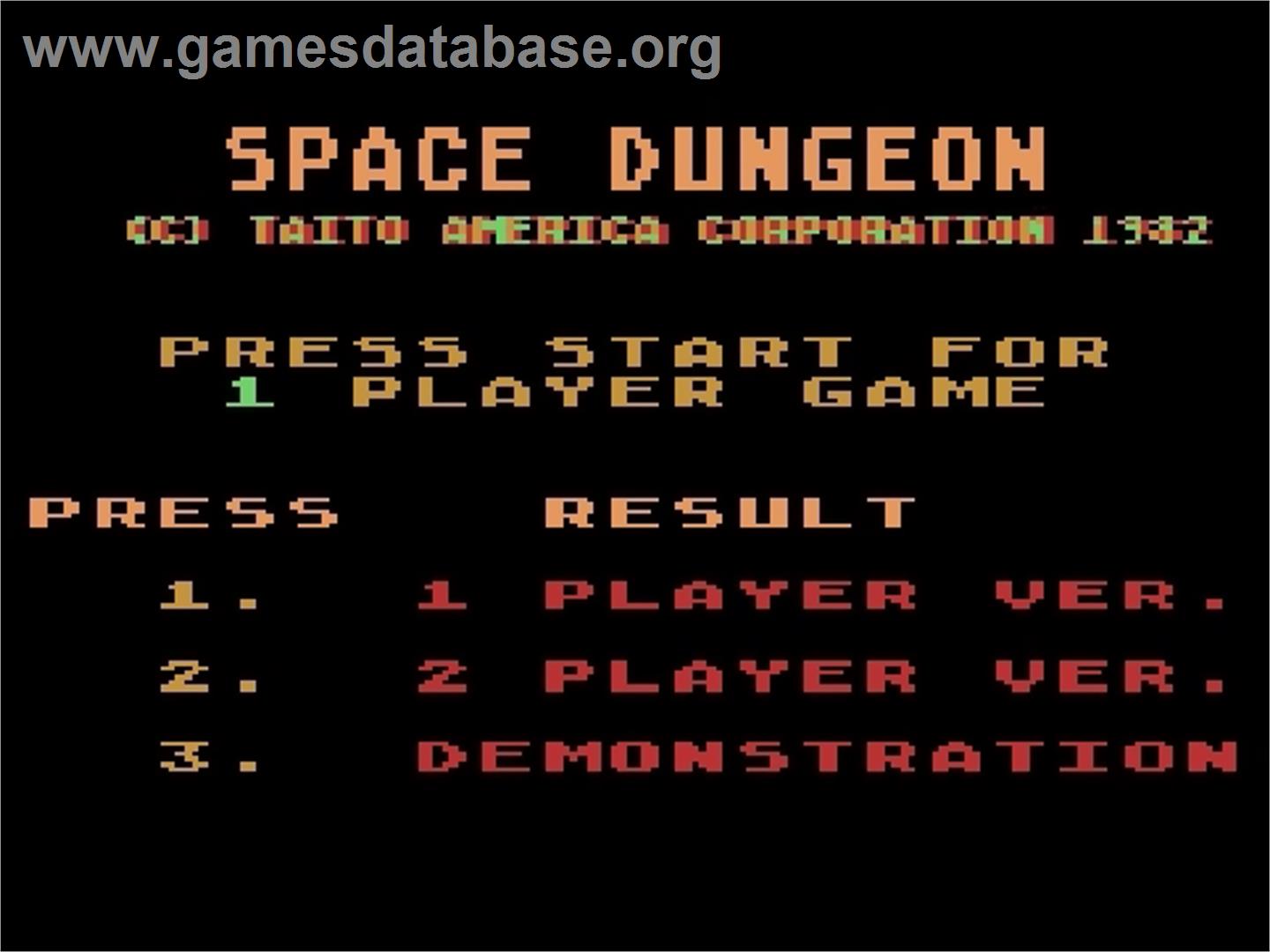 Space Dungeon - Atari 5200 - Artwork - Title Screen