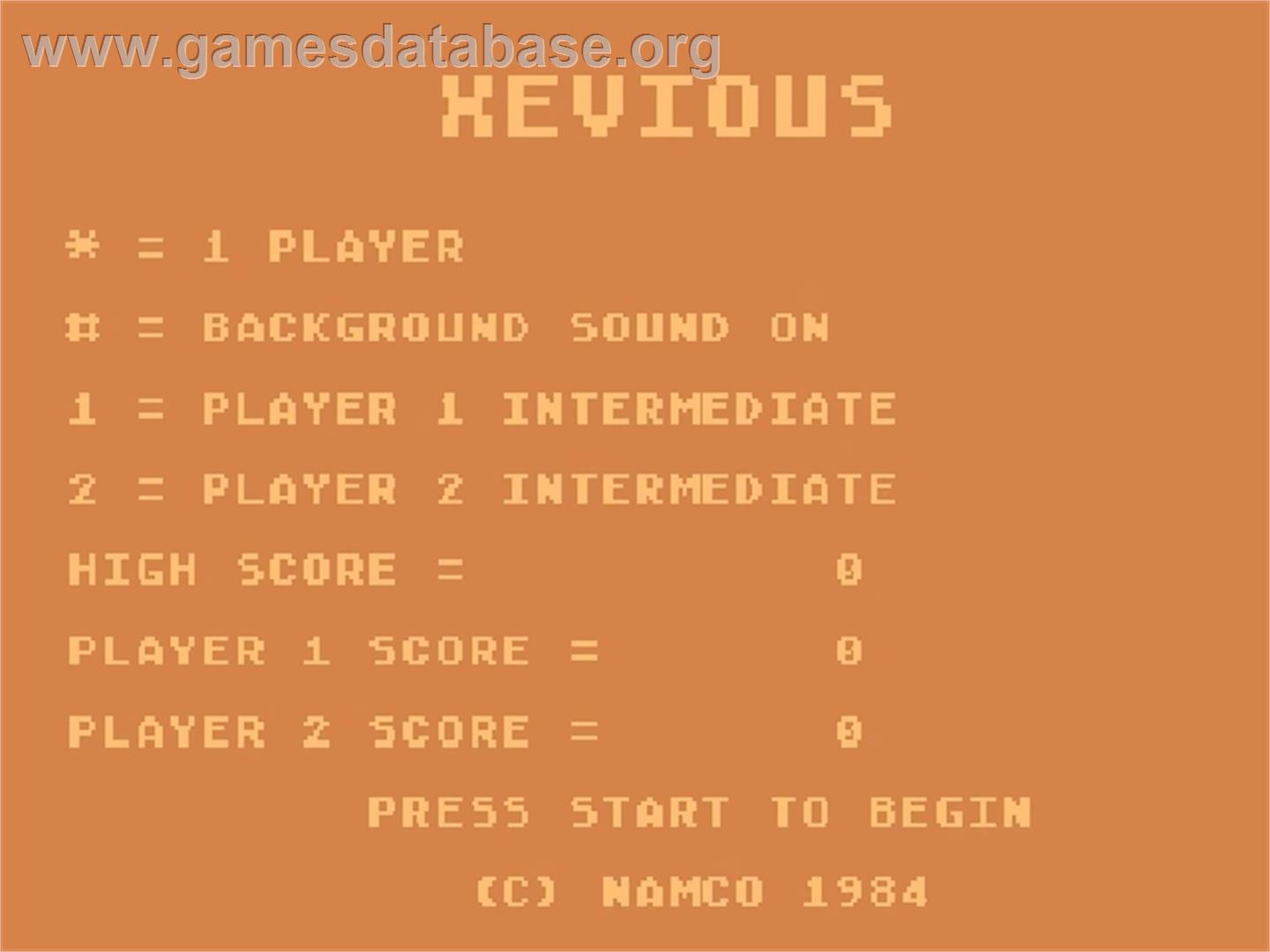 Xevious - Atari 5200 - Artwork - Title Screen