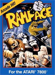Box cover for Rampage on the Atari 7800.