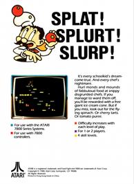 Box back cover for Food Fight on the Atari 7800.