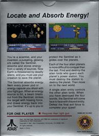 Box back cover for Sentinel on the Atari 7800.