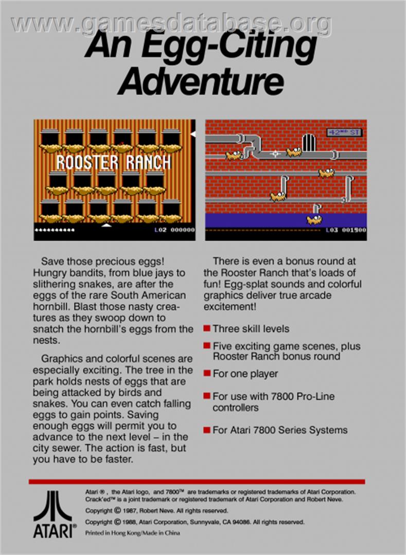 Crack'ed - Atari 7800 - Artwork - Box Back