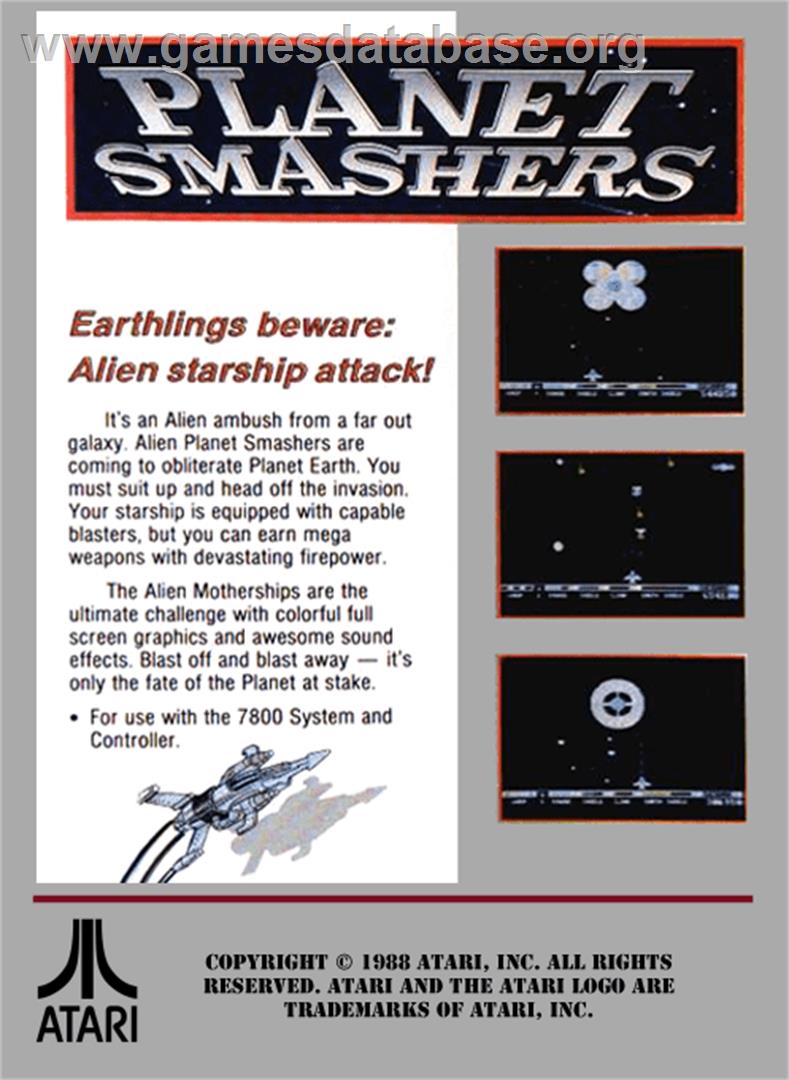Planet Smashers - Atari 7800 - Artwork - Box Back