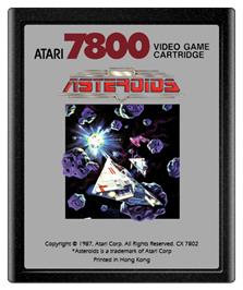Cartridge artwork for Asteroids on the Atari 7800.