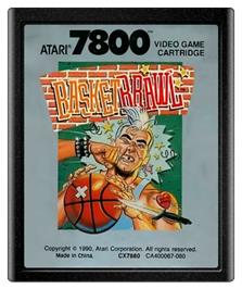 Cartridge artwork for Basketbrawl on the Atari 7800.