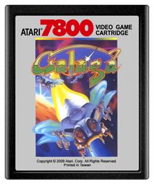 Cartridge artwork for Galaga on the Atari 7800.
