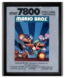 Cartridge artwork for Mario Bros. on the Atari 7800.