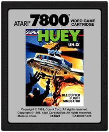 Cartridge artwork for Super Huey UH-IX on the Atari 7800.
