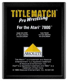 Cartridge artwork for Title Match Pro Wrestling on the Atari 7800.