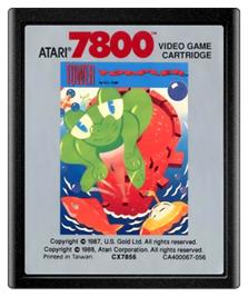 Cartridge artwork for Tower Toppler on the Atari 7800.