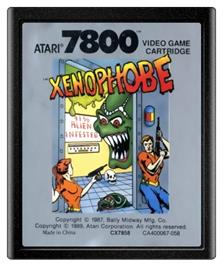 Cartridge artwork for Xenophobe on the Atari 7800.