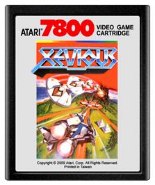 Cartridge artwork for Xevious on the Atari 7800.