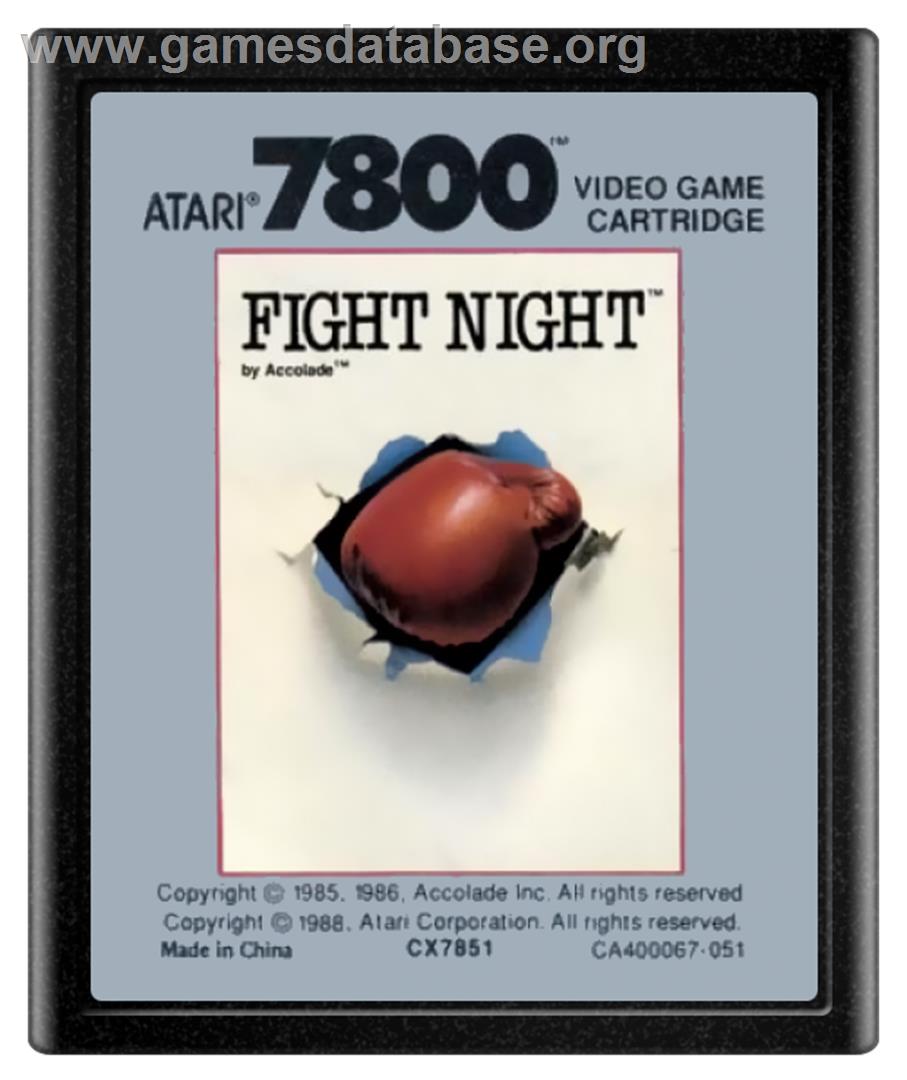 Fight Night - Atari 7800 - Artwork - Cartridge