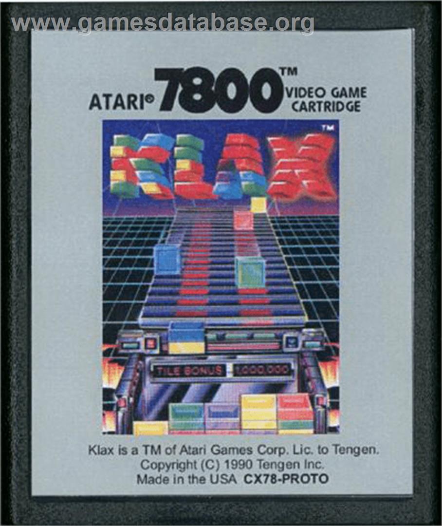 Klax - Atari 7800 - Artwork - Cartridge