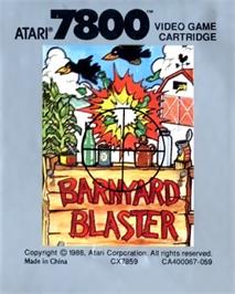 Top of cartridge artwork for Barnyard Blaster on the Atari 7800.