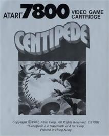 Top of cartridge artwork for Centipede on the Atari 7800.