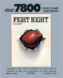 Top of cartridge artwork for Fight Night on the Atari 7800.