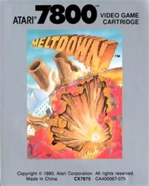 Top of cartridge artwork for Meltdown on the Atari 7800.