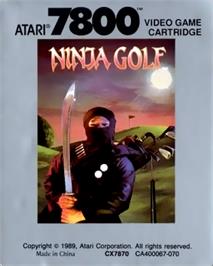 Top of cartridge artwork for Ninja Golf on the Atari 7800.