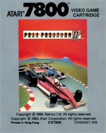 Top of cartridge artwork for Pole Position II on the Atari 7800.