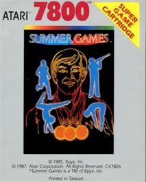 Top of cartridge artwork for Summer Games on the Atari 7800.