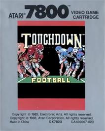 Top of cartridge artwork for Touchdown Football on the Atari 7800.