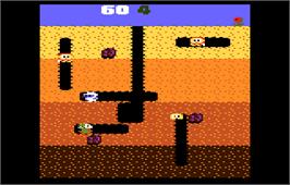 In game image of Dig Dug on the Atari 7800.