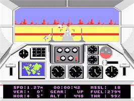 In game image of F-18 Hornet on the Atari 7800.