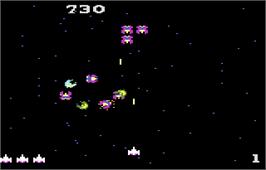 In game image of Galaga on the Atari 7800.